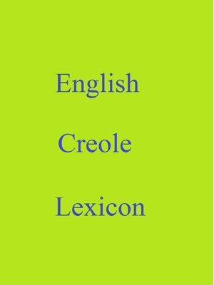 cover image of English Creole Lexicon
